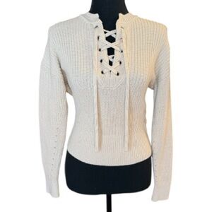 Madewell Ribbed Lace-Up Sweater